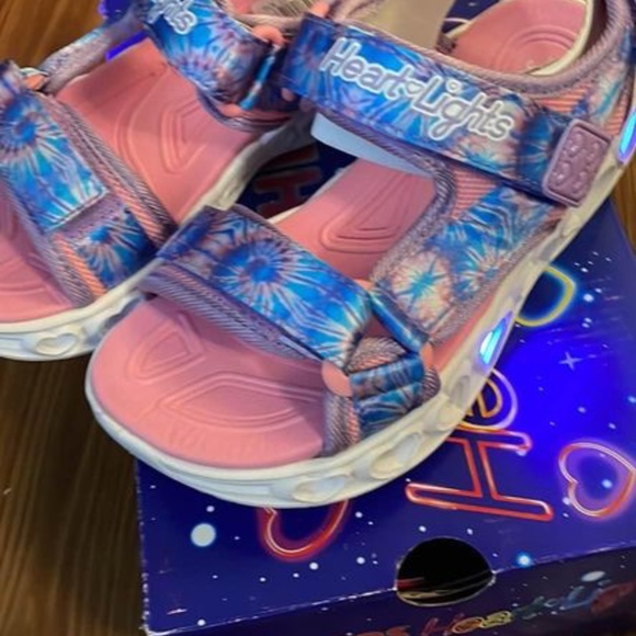 BRAND NEW youth girl skechers color groove light up sandals size 3Y (lights up) - Picture 6 of 9